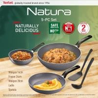 ราคา Tefal Natura รุ่น B226S595 ชุดเซตกระทะ 5 ชิ้น กระทะก้นลึก 28 ซม. กระทะก้นลึก 16 ซม. กระทะก้นแบน 24 ซม. กระบวย และตะหลิว (41610027147)