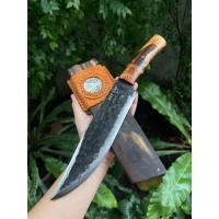 ราคา มีดโบวี่ Bowie knife มีดเดินป่า Camp มีดเหน็บ ใบ 9.2” ตลป.SKF Sweden ตีร้อน full-tang ด้ามไม้มะค่า-resin ฝักไม้พยูง (24325692878)
