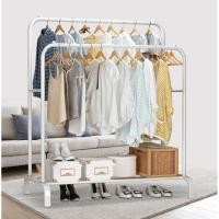 ราคา ราวตากผ้า ราวแขวนผ้า 2 บาร์ 2 ระดับ Clothes drying pole (3976091456)