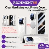 ราคา SG 24H SHIP สําหรับ Huawei Mate X7 กรณีแม่เหล็กโปร่งใสชาร์จไร้สายป้องกันปกหลังสําหรับ Huawei Mate X7 (28294866422)