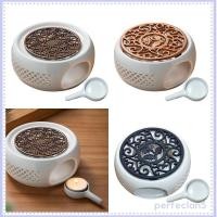 ราคา [สมบูรณ์แบบ5] กาน้ําชาเซรามิกกลมอุ่นเตาทีไลท์พร้อมถาดเทียนเครื่องทําความร้อนจานไตรเว็ตถ้วยหม้อความร้อนสําหรับความร้อนกาแฟนมหรือชา (27030691787)