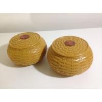 ราคา โถหมากล้อมพลาสติกลายสานหวาย1คู่ ภาชนะใส่เม็ดโกะ กล่องหมากล้อม (5118536556)
