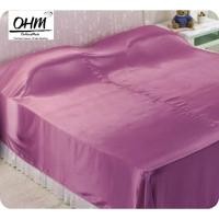 ราคา OHM ผ้าห่มเดี่ยวและผ้าคลุมเตียง 3.5 ฟุต ผ้าซาตินแท้ 440 เส้น (เกรดพรีเมี่ยม) สีชมพูกลีบบัว (904881828)