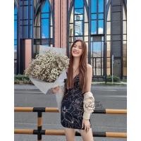 ราคา เดรสสายเดี่ยวสีกรมลายสวย (15063737793)
