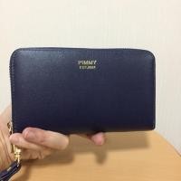 ราคา กระเป๋าตังค์ pimmy ของแท้ ซิปรอบขนาดกลาง ขนาดถนัดมือ สีกรม มีสายคล้องคอ (1451399315)