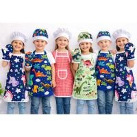 ราคา เซ็ท ผ้ากันเปื้อน + หมวก ชุดกันเปื้อน ระบายสี พ่อครัว ศิลปะ สำหรับเด็ก Apron Set / Chef Prop Apron for Cooking Painting (45507373338)