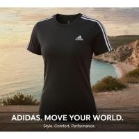 ราคา โปรดอ่านก่อนจะถามพร้อมส่งของแท้ของใหม่ป้ายไทยadidas เสื้อยืด Essentials Slim 3-Stripes ผู้หญิง สีดำ GL0784 (51851139958)