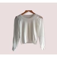 ราคา เสื้อไหมพรม แขนชีฟอง แต่งมุกปลายแขน (20513339014)