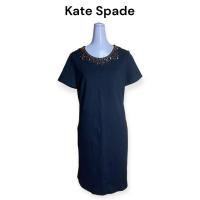 ราคา Kate Spade เดรสแขนสั้นสีดำปักอกลูกปัด (56550480238)