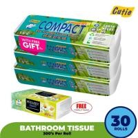 ราคา SKM Cutie Compact Rolls กระดาษชําระในห้องน้ํา 3in1 (300s x 30 ม้วน) ฟรีทิชชู่ผ้าขนหนู Tisu Tandas L240 (46858326280)