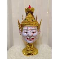 ราคา เศียรฤาษี พ่อแก่ ฤาษีนารายณ์ ขนาดครอบ งานกระดาษ ใส่ตาแก้ว ปิดทองเค ประดับพลอย พร้อมฐานไม้อัดสีแดงฟรี เศียรครู เศียรเทพ (25100591602)