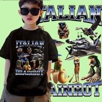 ราคา J-1350-SHORT เสื้อยืดเด็ก ลายการ์ตูน ITALIAN BRAINROT ลายอิตาเลียนเบรนรอต ลายมาใหม่สวยเก๋มากๆ (42706264891)