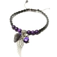 ราคา กำไรข้อมือหินสีม่วงแฮนด์เมด/สร้อยข้อมือถักเชือกเทียน (24094359517)