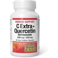 ราคา ปัจจัย C 500 mg + Quercetin 250 mg 90 Easy Swallow Capsules Immune port Proudly Canadian (50610862284)