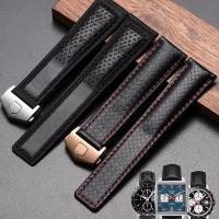 ราคา Cowhide Watch Strap 22mm Wristband For Tag Heuer Carrera diving Monaco F1 Fiyta Tissot Watch band Red stitches Leather bracelet (52410217121)