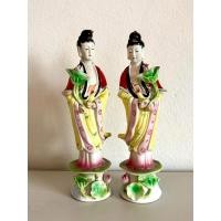 ราคา องค์กวนอิม(คู่) งานเก่า ทรงคุณค่า งดงามมาก สูง 7.5 นิ้ว (29928653800)