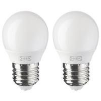 ราคา [IKEAแท้ ถามก่อนสั่ง] SOLHETTA ซูเฮตต้า หลอดไฟ LED E27 250 ลูเมน, หลอดกลม แก้วฝ้า, 45 มม. (50951064821)
