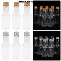 ราคา BACKSTAGEREETRL 5 ชิ้นขวดพลาสติก, Party Supplies Silver/ Gold Caps Mini ขวดเหล้าชุด, เครื่องดื่มขวดขนาดเล็ก 60ml ขวด Shot (41130766246)