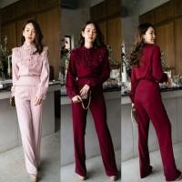 ราคา ️ Vshopbrand #4225 Set เสื้อ+กางเกง ชุดเซ็ต ชุดกางเกง ชุดขายาว ชุดเซ็ตขายาว ชุดทำงาน ชุดไปงาน ชุดออกงาน ชุดสวย ชุดสีแดง (9611744505)