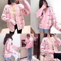 ราคา พร้อมส่ง/มีเก็บปลายทาง เสื้อไหมพรมแขนยาว งานนำเข้า ลายลูกพีช (6057001910)