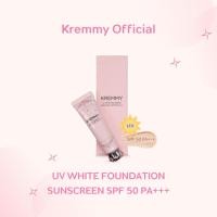 ราคา กันแดดผสมรองพื้นครีมมี่ Kremmy UV WHITE FOUNDATION SUNSCREEN SPF 50 PA+++ (26008166383)