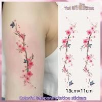 ราคา สติกเกอร์ลายเส้นสีชมพูกับดอกพีช แบบชั่วคราวทนนาน 7 วัน (46452302133)