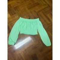 ราคา เสื้อเปิดไหล่ สีเขียวมะนาวแบรนด์h&m (22652798602)