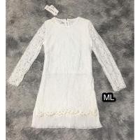 ราคา เดรสลูกไม้สีขาวแขนยาว งานป้าย (18368549623)