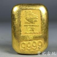 ราคา Backflow Old Goods Rare Lion Head 9999 ทองแดง Gilt Small Gold Nuggage Gold Ingot Antique Gold Coin Old Goods Collection 26/4/3 (44959416010)