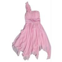 ราคา เดรส ชุดราตรีสั้น สีชมพู ผ้าชีฟอง มือสอง สภาพดี (20270817208)