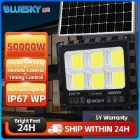 ราคา Bluesky 【รับประกัน30ปี】ไฟสปอร์ตไลท์โซล่าเซลล์ IP67 80000W 1152 LED แผงโซล่าเซลล์ 2 แผง ไฟโซล่าเซลล์ (43576260622)