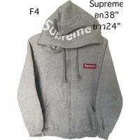 ราคา เสื้อสเวตเตอร์ฮู้ด มือสอง supremeสีเทา (28408527845)