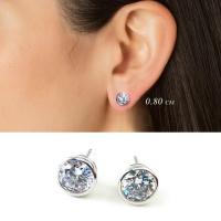 ราคา Proud ต่างหูประดับคริสตัล Swarovski Elements ทรงกลมขนาด 0.80 ซม. ฝังเเบบหุ้ม (409081482)