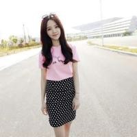 ราคา พร้อมส่ง ชุดเซทเสื้อ+กระโปรงลายจุด **การันตีเหมือนแบบ 100%** (6048360118)