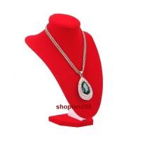 ราคา คอโชว์สร้อย ที่แขวนสร้อย ที่โชว์สร้อย คอหุ่น โชว์สร้อยกำมะหยี่สีแดง (27465672765)