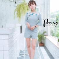 ราคา จั๊มสั้นงานปัก ป้าย Peony ไซส์ S (9806684564)