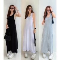 ราคา เดรสยาวแขนกุดเว้า ช่วงชายปล่อยๆ งานสไตล์เกาหลีเกาจัย ผ้าเรย่อนเนื้อดี ยืดได้เยอะ ทิ้งตัวสวย ใส่สบาย (17095546622)
