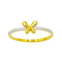 ราคา Happy Jewelry แหวนผีเสื้อ บ่าข้างเพชร แหวนเพชร แหวนทองเพชรแท้ ทองแท้ 37.5% (9K) ME040 (42831025916)