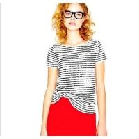 ราคา J.CREW Striped Sequin Top Size XL (24491996565)