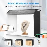 ราคา PULUZ Photo Studio Light Box Portable 60x40cm Cuboid Photography Studio Tent Kit + 4 Color Backdrops (27054317845)