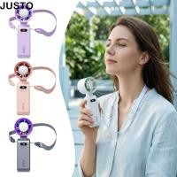 ราคา JUSTO พัดลมบีบอัดน้ําแข็ง-เย็นขนาดเล็ก, พัดลมระบายความร้อนแบบพับได้ความเร็วสูง, ของขวัญพัดลมแบบชาร์จไฟแบบพกพาแบบติดคอได้ (50758970979)