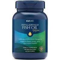 ราคา GNC Triple Strength Fish Oil Mini Omega 3 , 1000mg EPA และ DHA, รองรับหัวใจ, สมอง, สุขภาพดวงตาและข้อ, 120 Mini Softgels (41030951550)