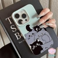 ราคา จัดส่งในพื้นที่เคสเหมือนเปลือกลิ้นจี่ แมวสีเทา แมวดำ น่ารัก สําหรับIPhone16 15 14 13 7 8plus Pro Promax XR XS เลือก5สี (24843936422)
