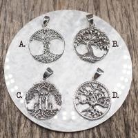 ราคา จี้เงินแท้ 92.5% จี้ต้นไม้แห่งชีวิต Tree of Life จี้เสริมดวง ความหมายดี เครื่องประดับเงินแท้ (23553583692)