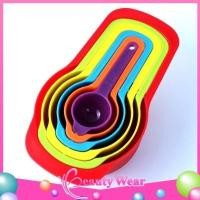 ราคา ชุดช้อนตวง 6 ใน 1 ขนาดช้อนเค้กน้ําปรุงรสช้อนตวงพลาสติกที่มีสีสัน BW 041 (43855732845)