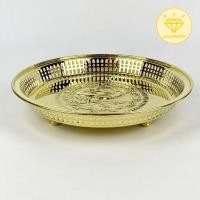 ราคา ถาดทองเหลืองลายกุหลาบ ถาดวางพวงมาลัย ถาดวางผลไม้ ขนาด 4, 6, 8,10 นิ้ว (12154959902)