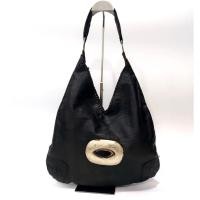 ราคา Vintage Hobo black leather bag กระเป๋าหนังแท้ ทรงย่าม งานวินเทจ (57053040952)