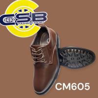 ราคา รองเท้าหนังผู้ชายสีน้ำตาล/รุ่นCM-605/แบบผูกเชือกสีน้ำตาล หนัง PU (20486786344)