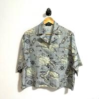 ราคา มือสอง แบรนด์ญี่ปุ่น เสื้อเชิ้ตแขนสั้นลายแผนที่ (24777031012)