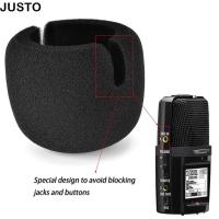 ราคา JUSTO ไมโครโฟนกระจก, ลดเสียงรบกวน Professional ไมโครโฟนโฟม, Universal Windproof Mic Pop Filter สําหรับ ZOOM SGH-6 / H2N / H4N / H5 H6 H8 XYH-6 XYH-5 (56258532978)